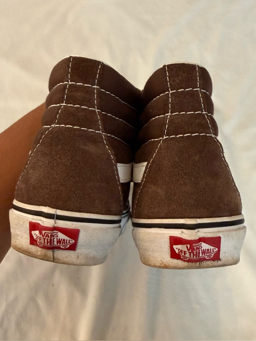 Vans Sk8-Hi Brown White Suede Canvas High Top Sneakers Women’s 8 Men’s 6.5 - Picture 6 of 7